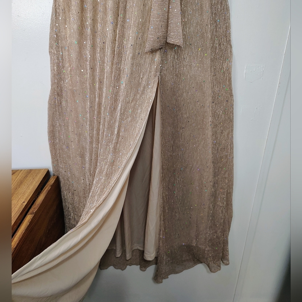 Baltic Born Shimmering Champagne Maxi Dress Size L - Picture 6 of 16